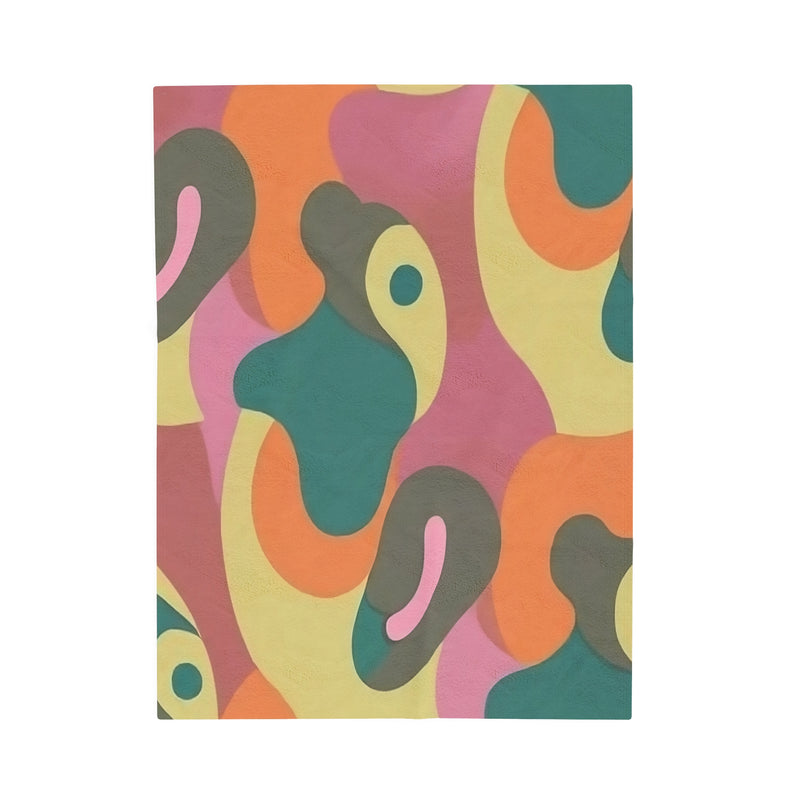 Retro Revival Velveteen Plush Blanket