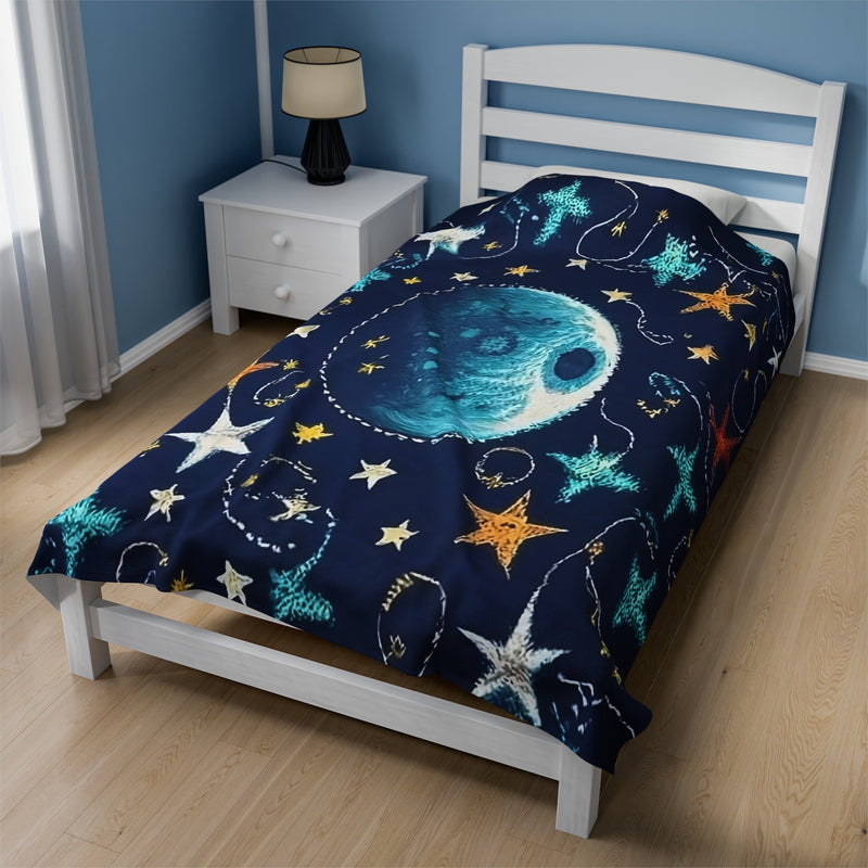 Galactic Dreams Velveteen Plush Blanket