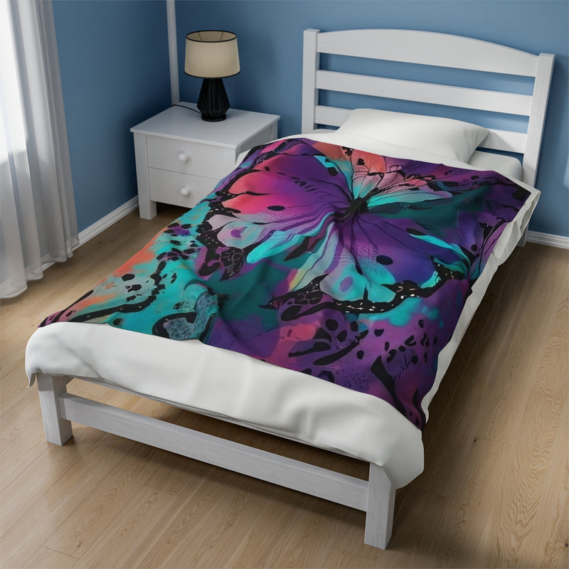 Tie Dye Butterfly Velveteen Plush Blanket