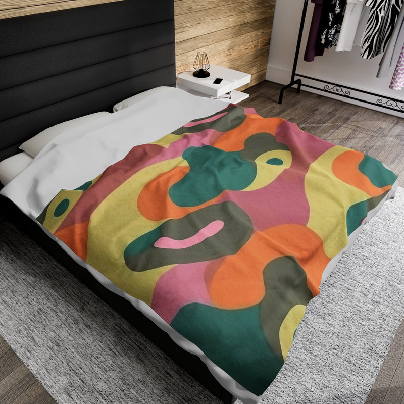 Retro Revival Velveteen Plush Blanket