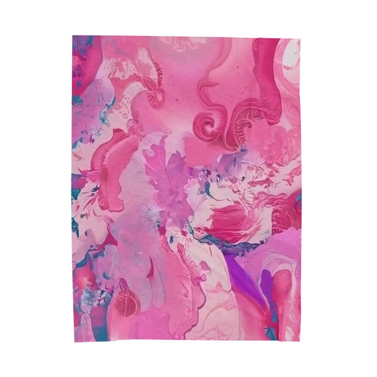 Pink Orchid Velveteen Plush Blanket