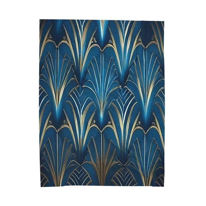 Blue Gold Glory Velveteen Plush Blanket