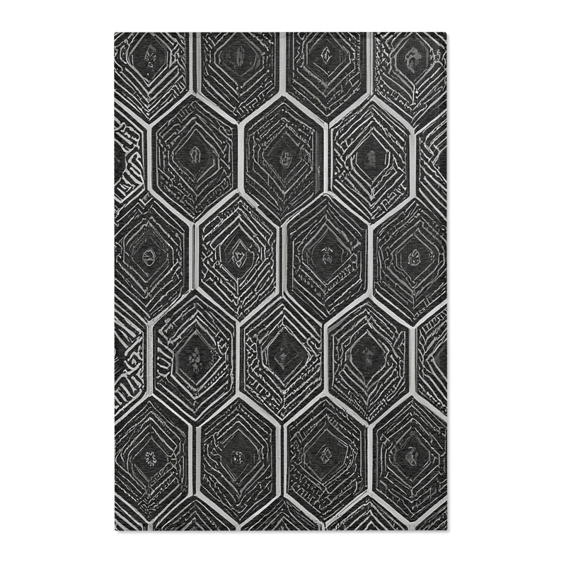 Charcoal Crosshatch Area Rug