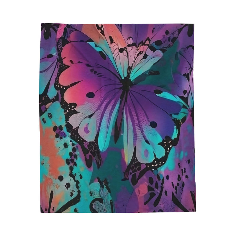 Tie Dye Butterfly Velveteen Plush Blanket