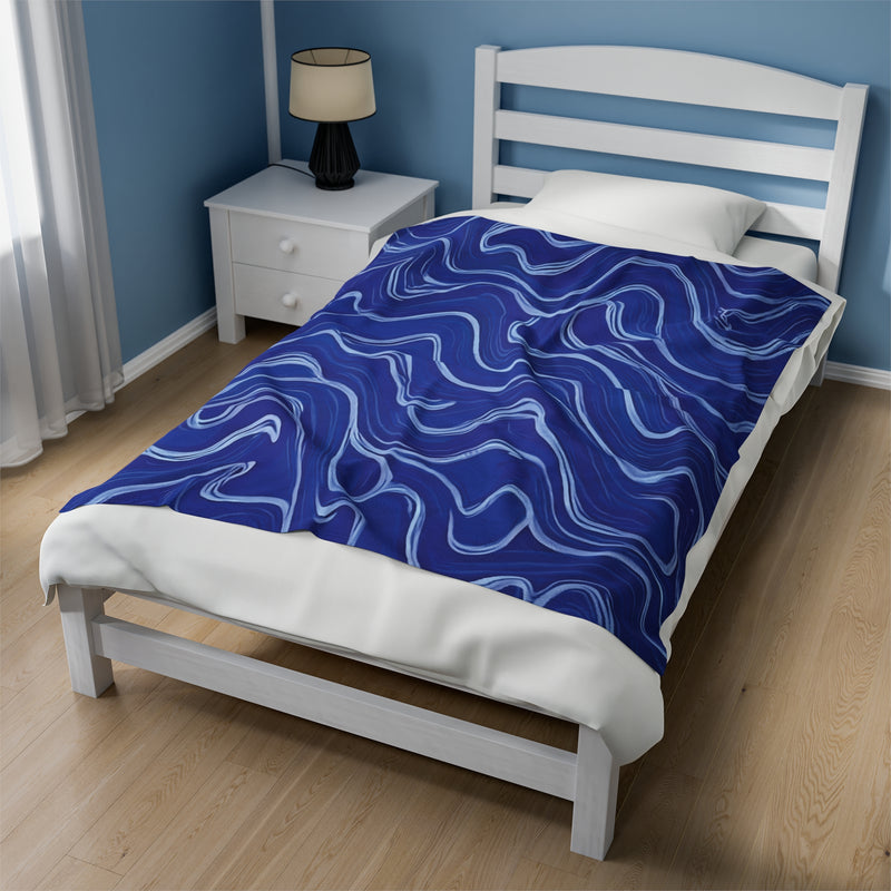 Blue Mirage Velveteen Plush Blanket