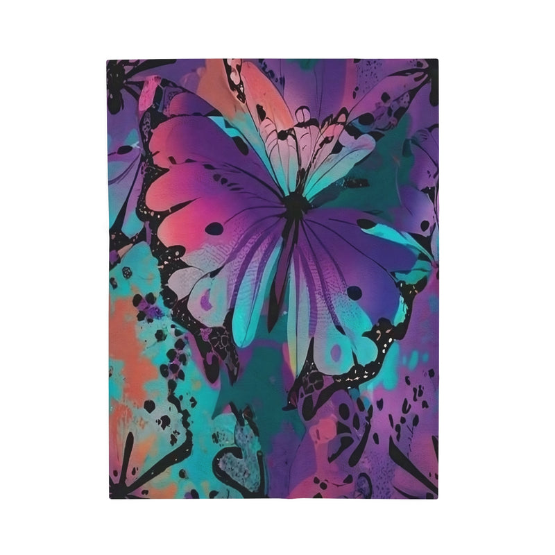 Tie Dye Butterfly Velveteen Plush Blanket