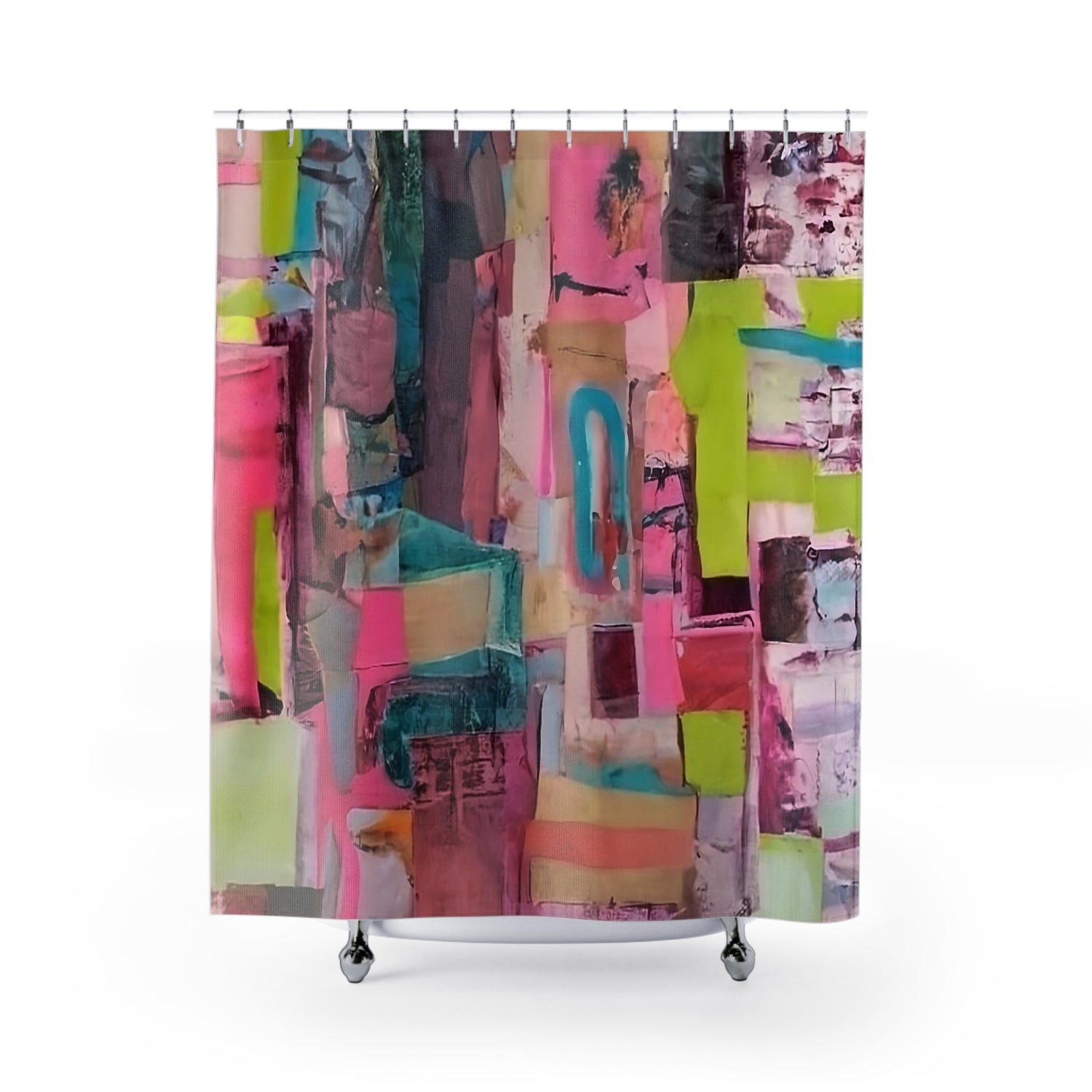 Neon Garden Square Shower Curtains