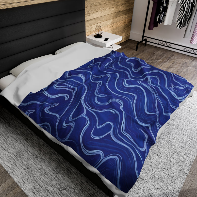 Blue Mirage Velveteen Plush Blanket