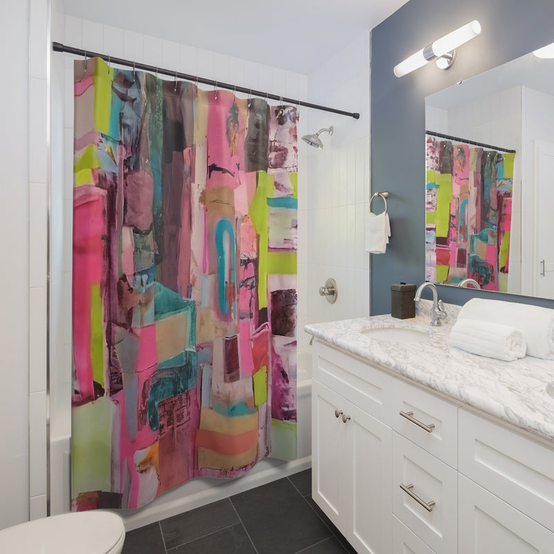 Neon Garden Square Shower Curtains