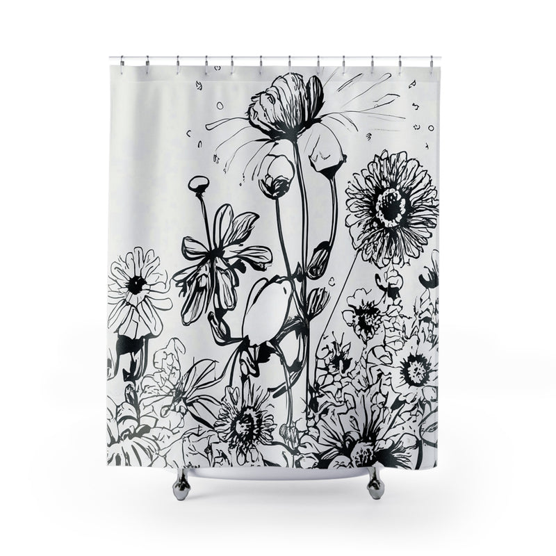 Chic Noir Flora Shower Curtains