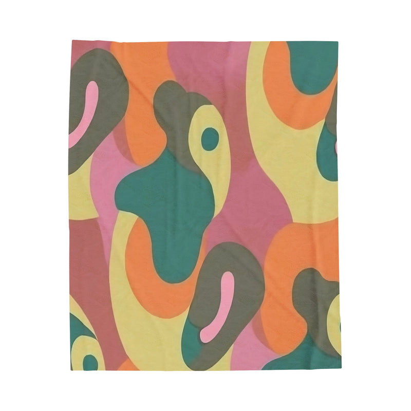 Retro Revival Velveteen Plush Blanket