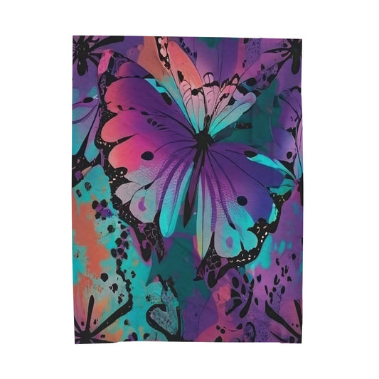 Tie Dye Butterfly Velveteen Plush Blanket