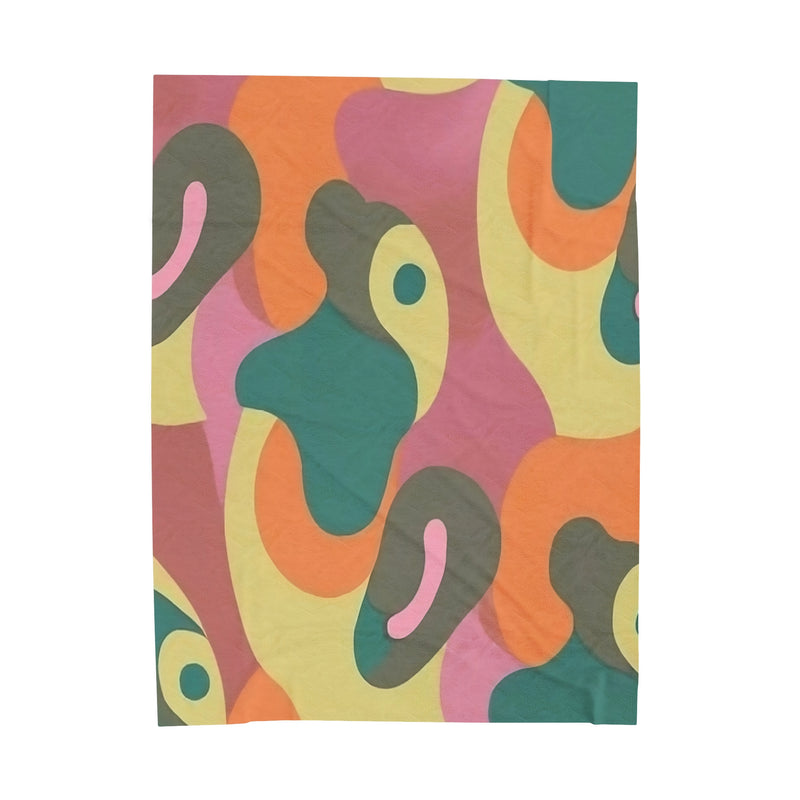 Retro Revival Velveteen Plush Blanket