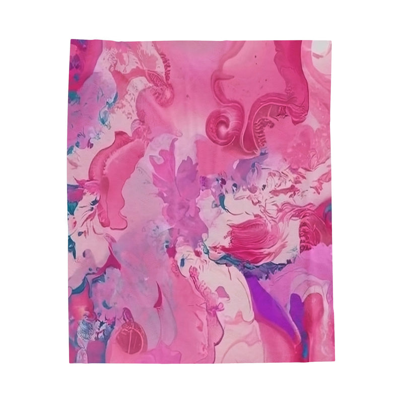 Pink Orchid Velveteen Plush Blanket