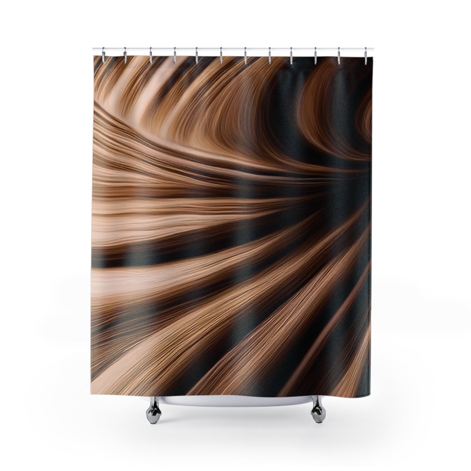 Mocha Swirl Shower Curtain