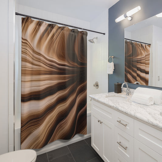 Mocha Swirl Shower Curtain