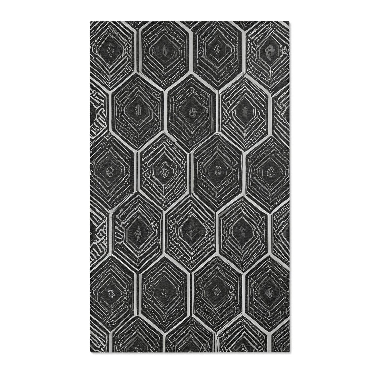 Charcoal Crosshatch Area Rug