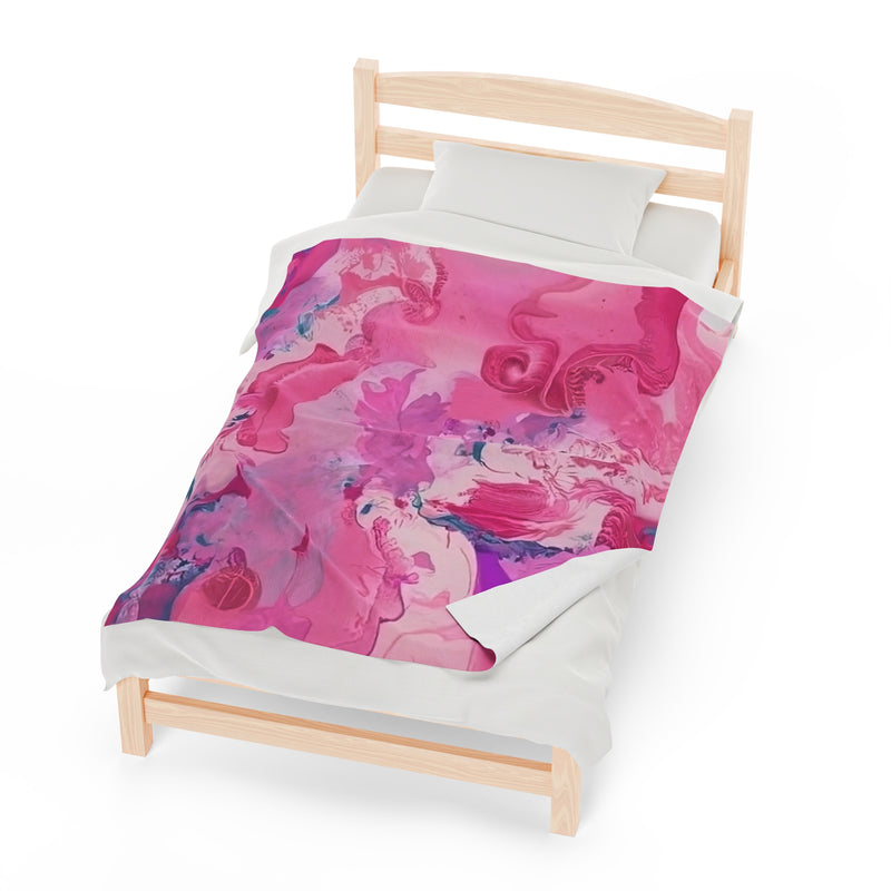 Pink Orchid Velveteen Plush Blanket