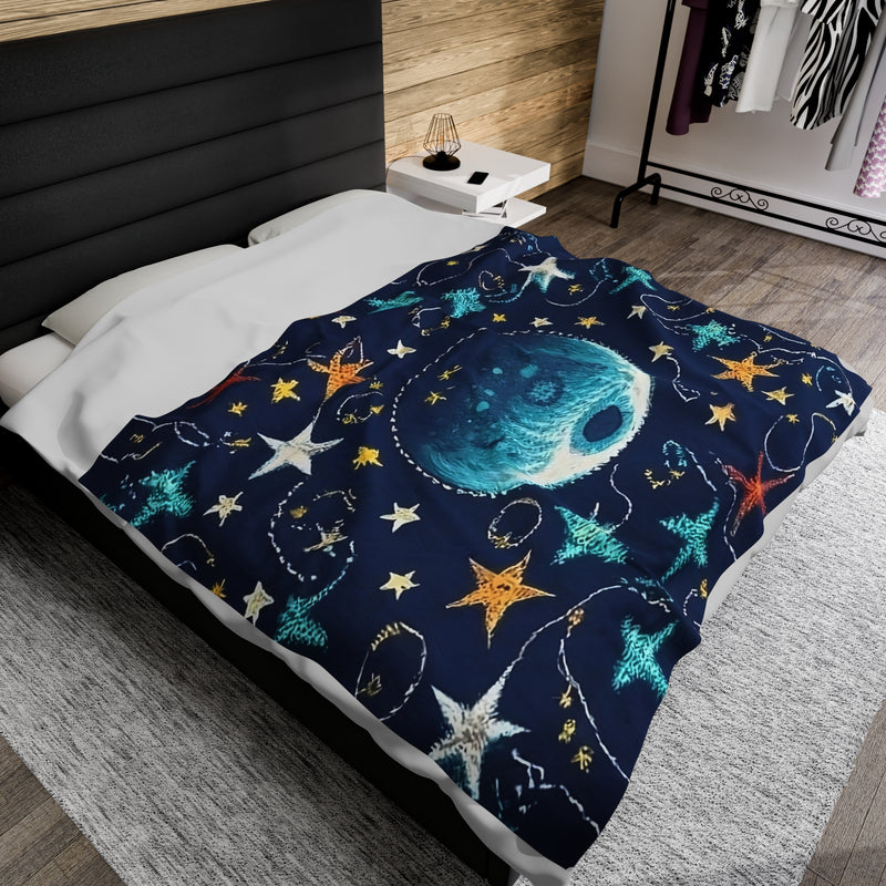 Galactic Dreams Velveteen Plush Blanket