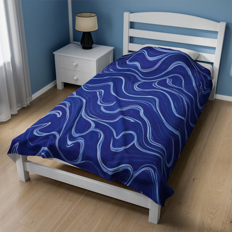 Blue Mirage Velveteen Plush Blanket