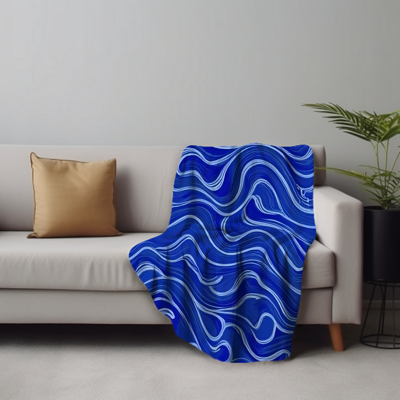 Blue Mirage Velveteen Plush Blanket