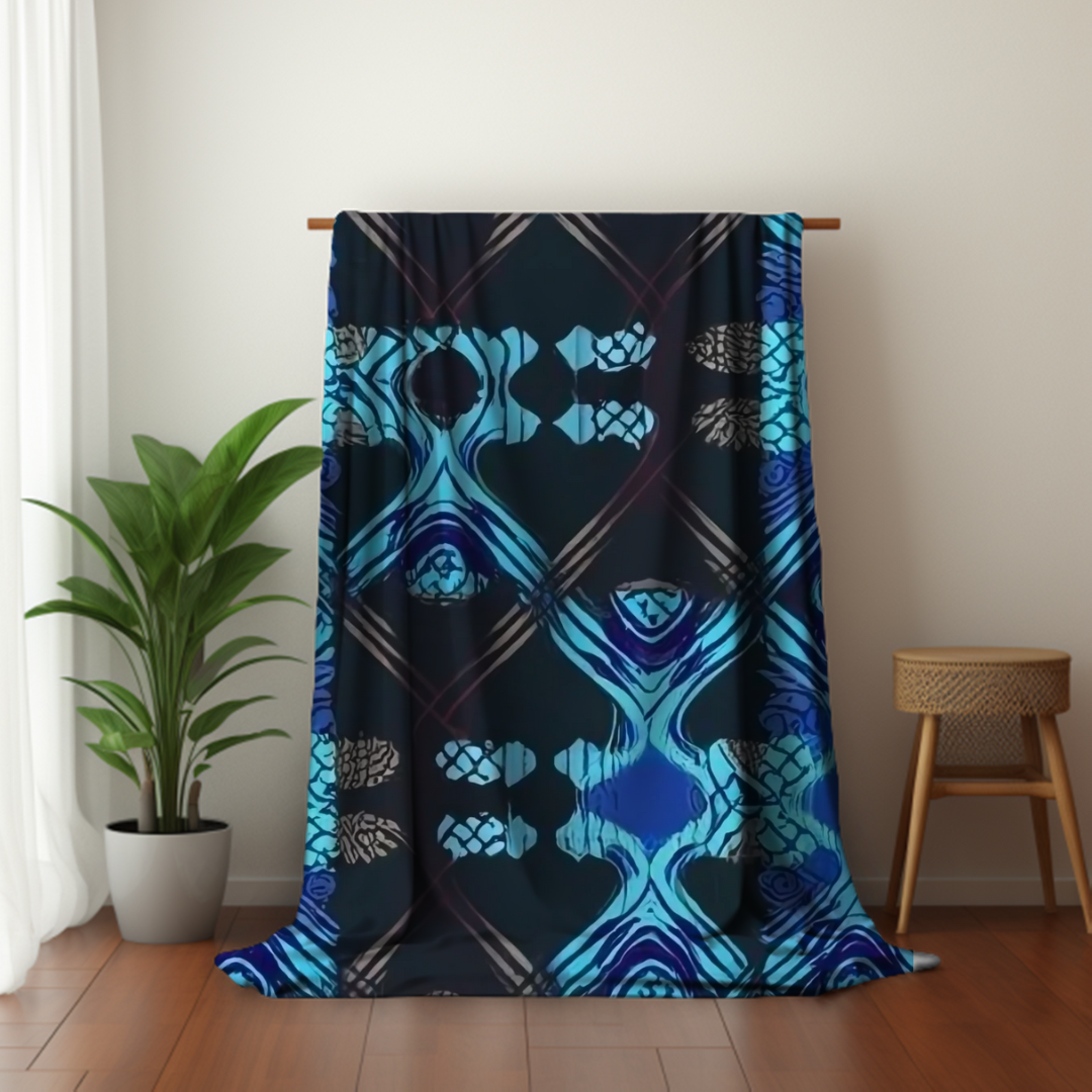 Blue Obsidian Velveteen Plush Blanket