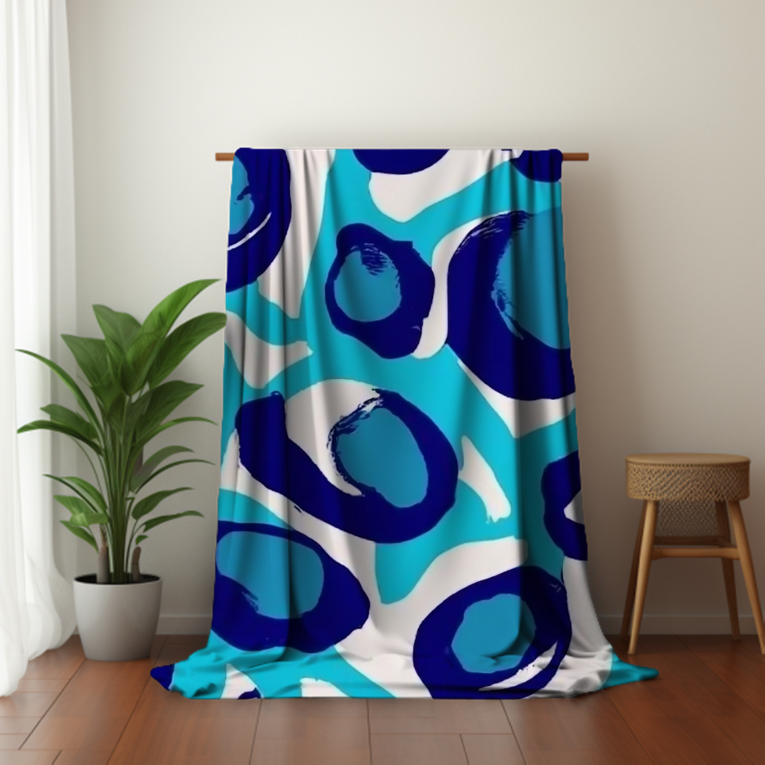 Blue Wildcat Velveteen Plush Blanket