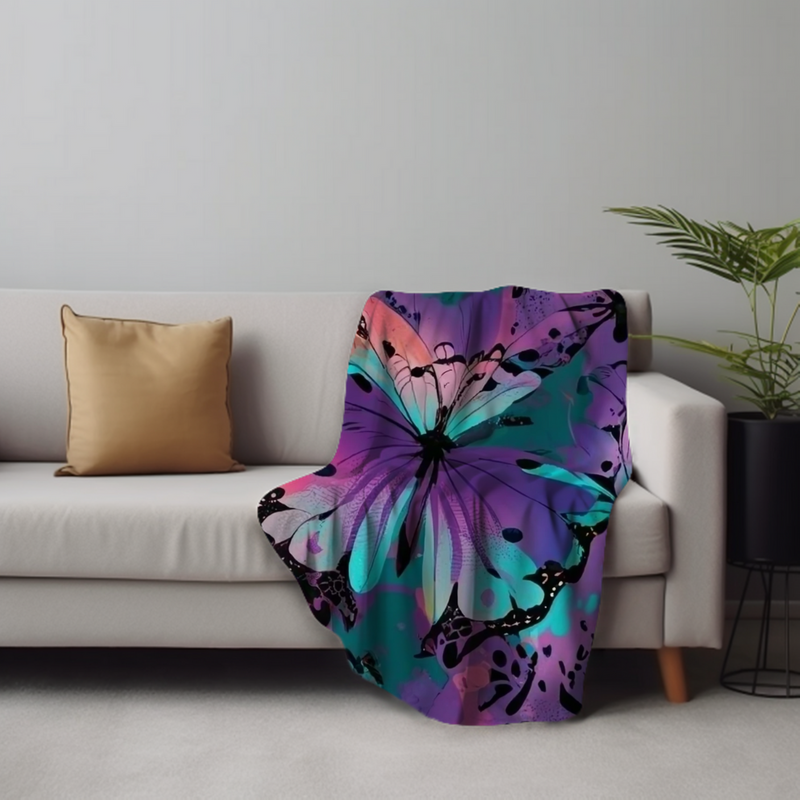 Tie Dye Butterfly Velveteen Plush Blanket