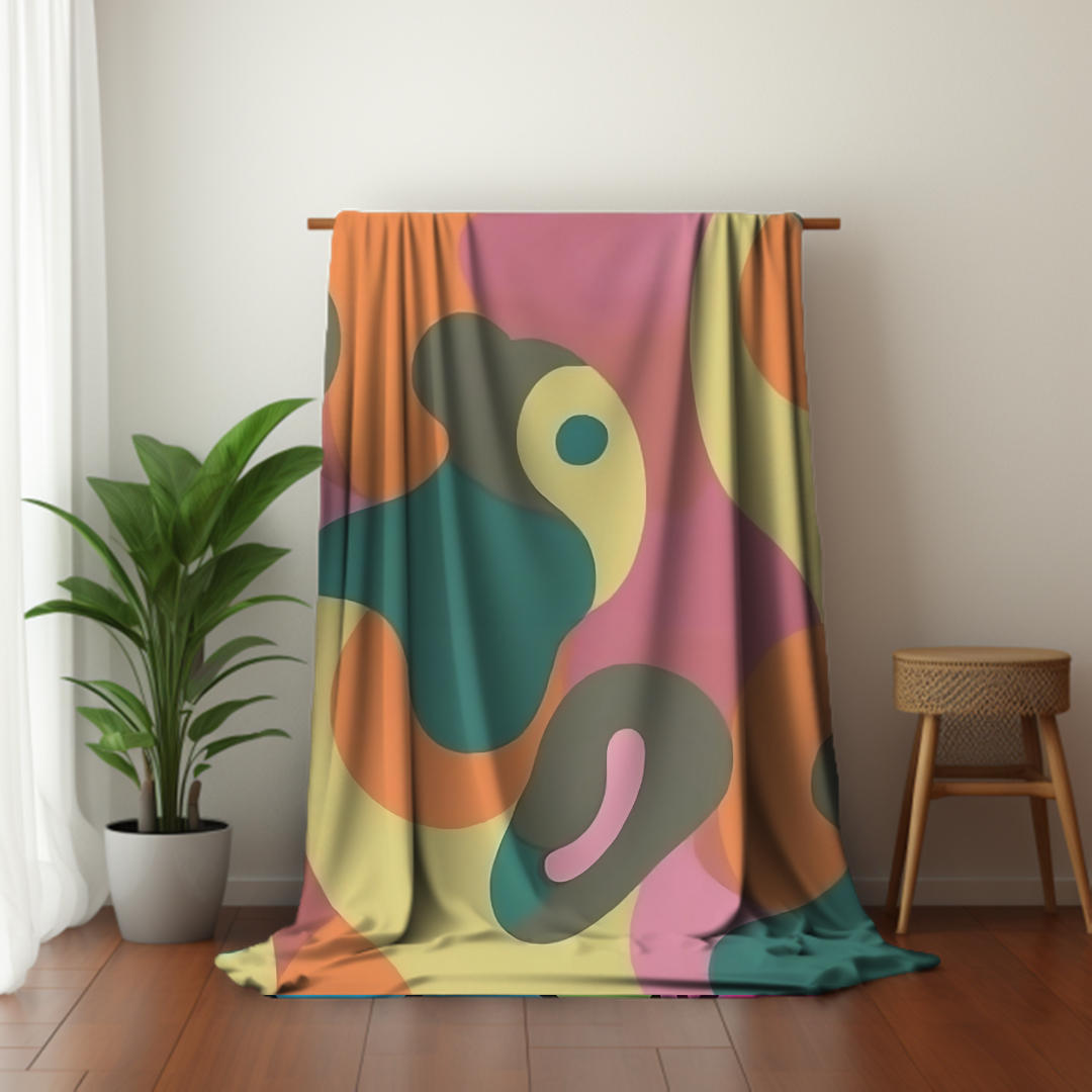 Retro Revival Velveteen Plush Blanket