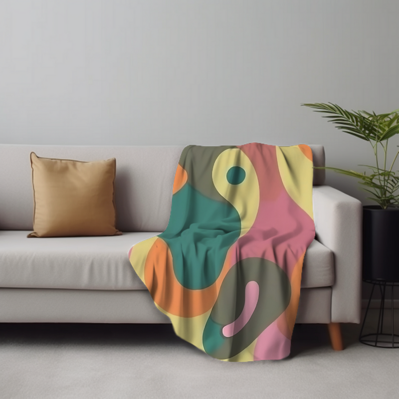 Retro Revival Velveteen Plush Blanket